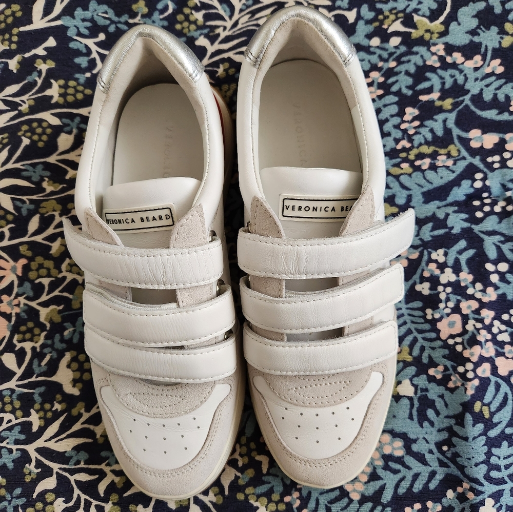 Veronica Beard Tizi Mix-Leather Low-Top Sneakers Size 8.5 Women - Picture 8 of 16
